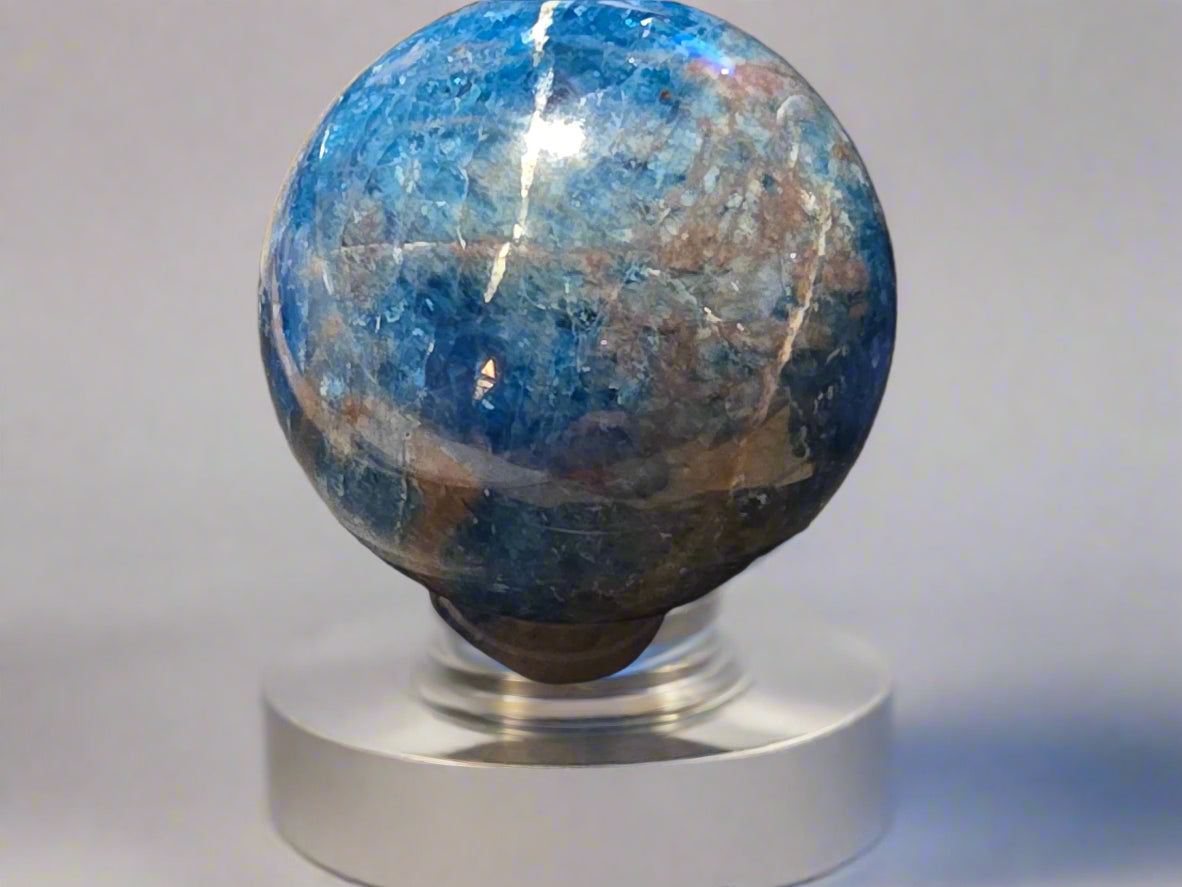 Blue apatite sphere
