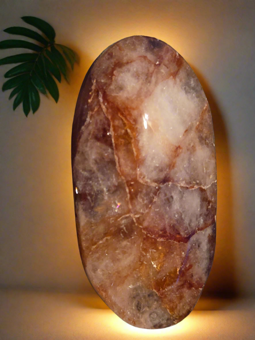 Fire Quartz Palm stone