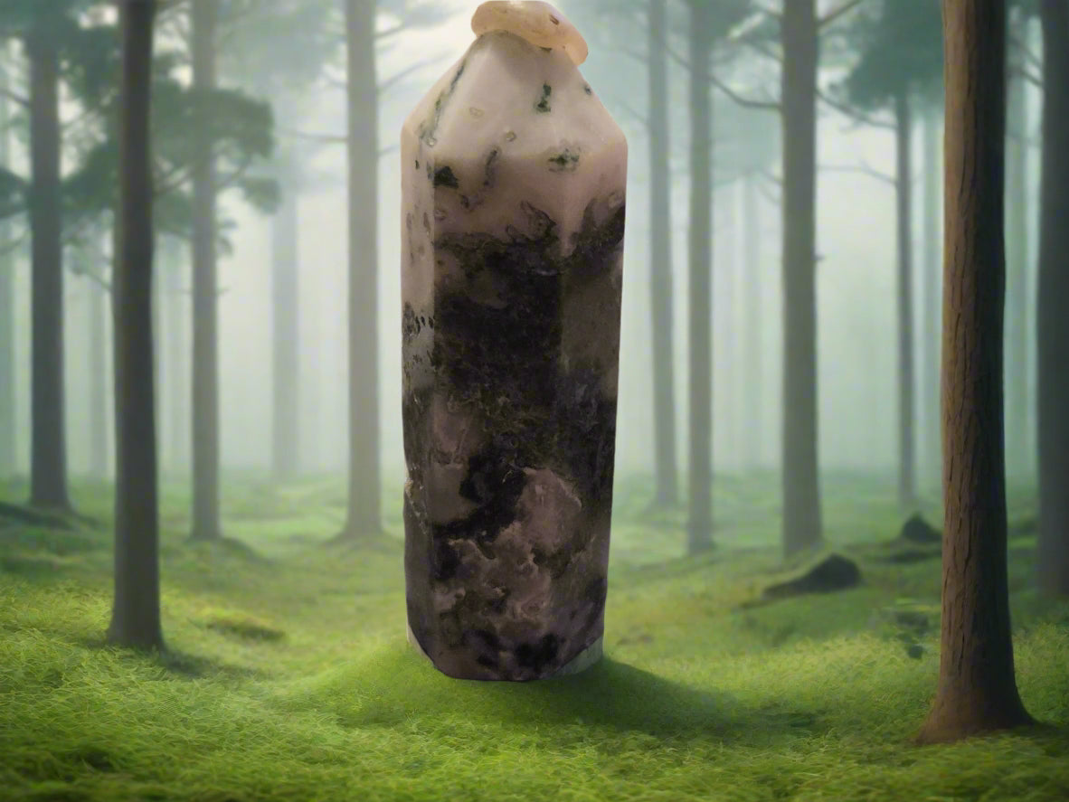 Moss agate tower