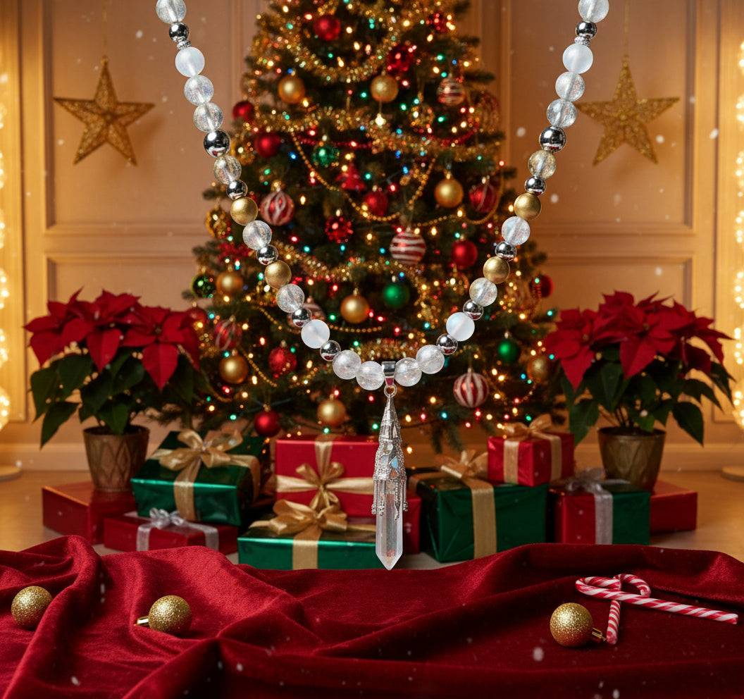 Christmas crystal necklace