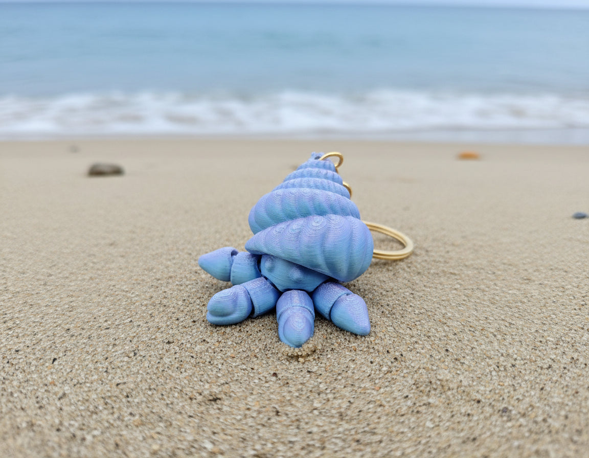 3D printed hermit crab keychain