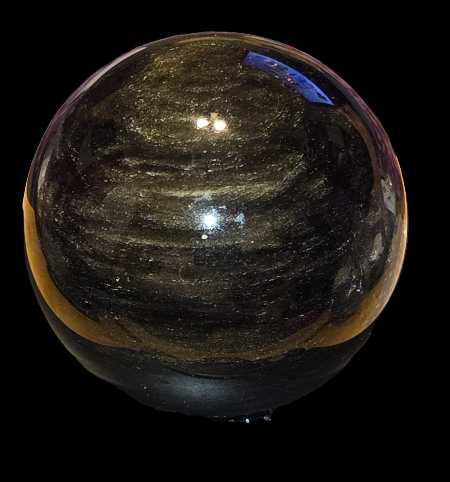 Golden obsidian sphere