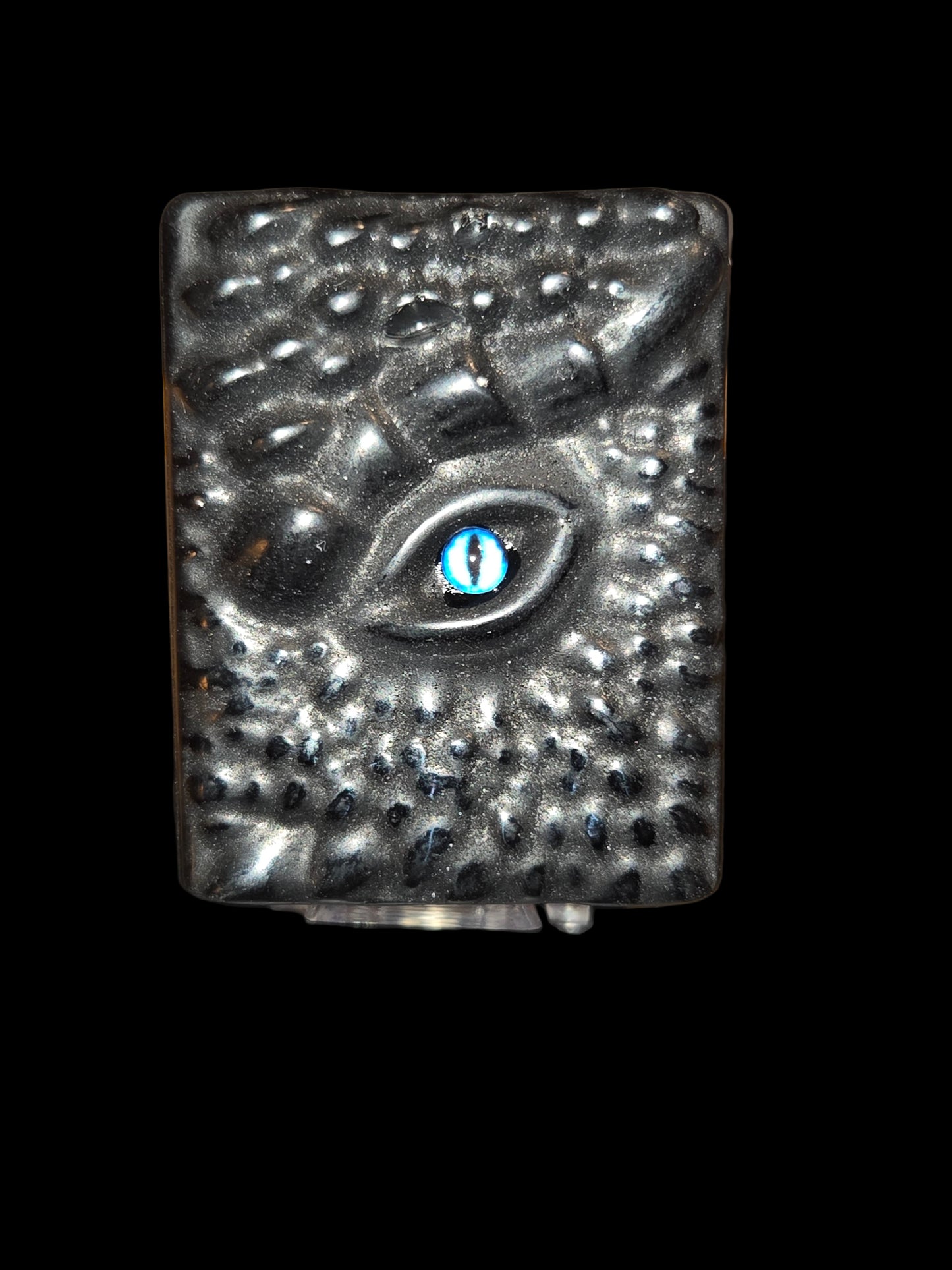Obsidian dragon eye book carving
