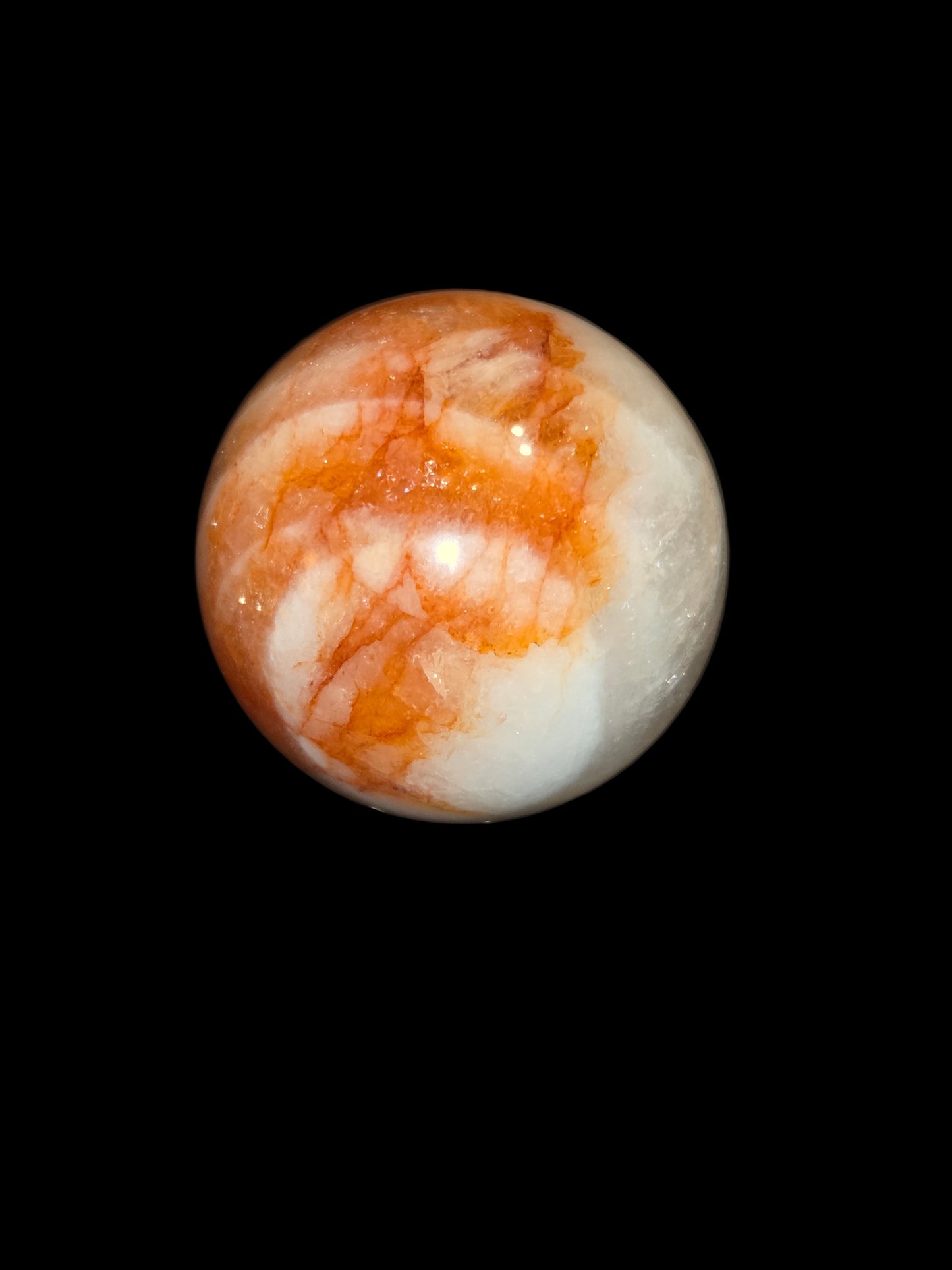 Fire quartz sphere
