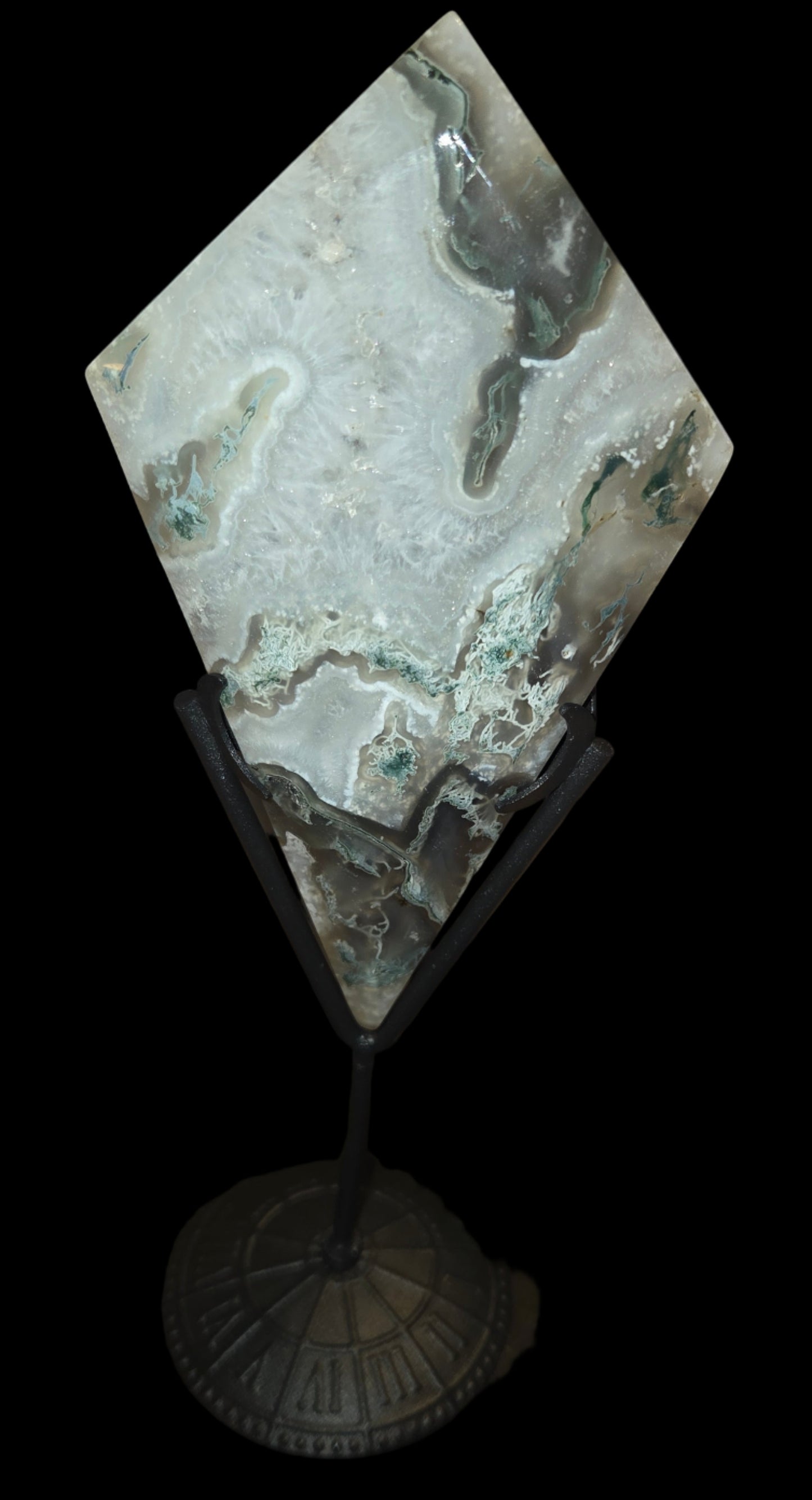 Moss agate diamond