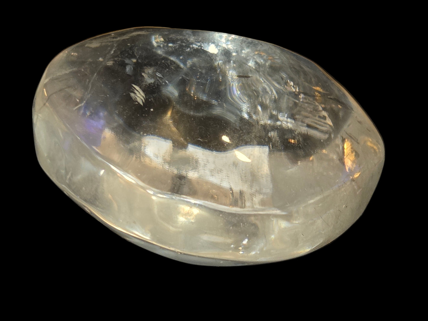 Clear quartz palm stone