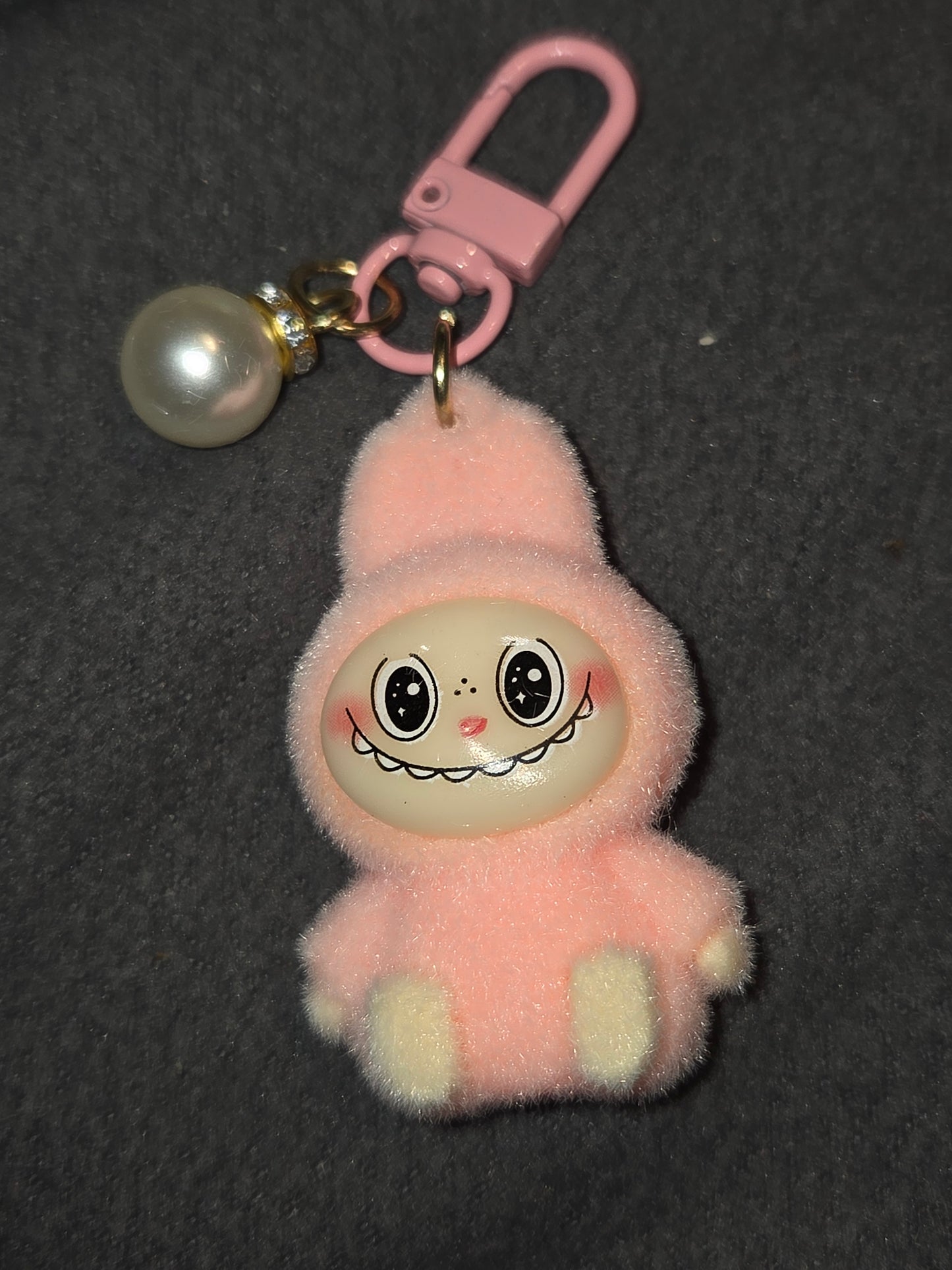 Authentic pop mart the monster the Labubu keychain Fuzzy Labubu keychain