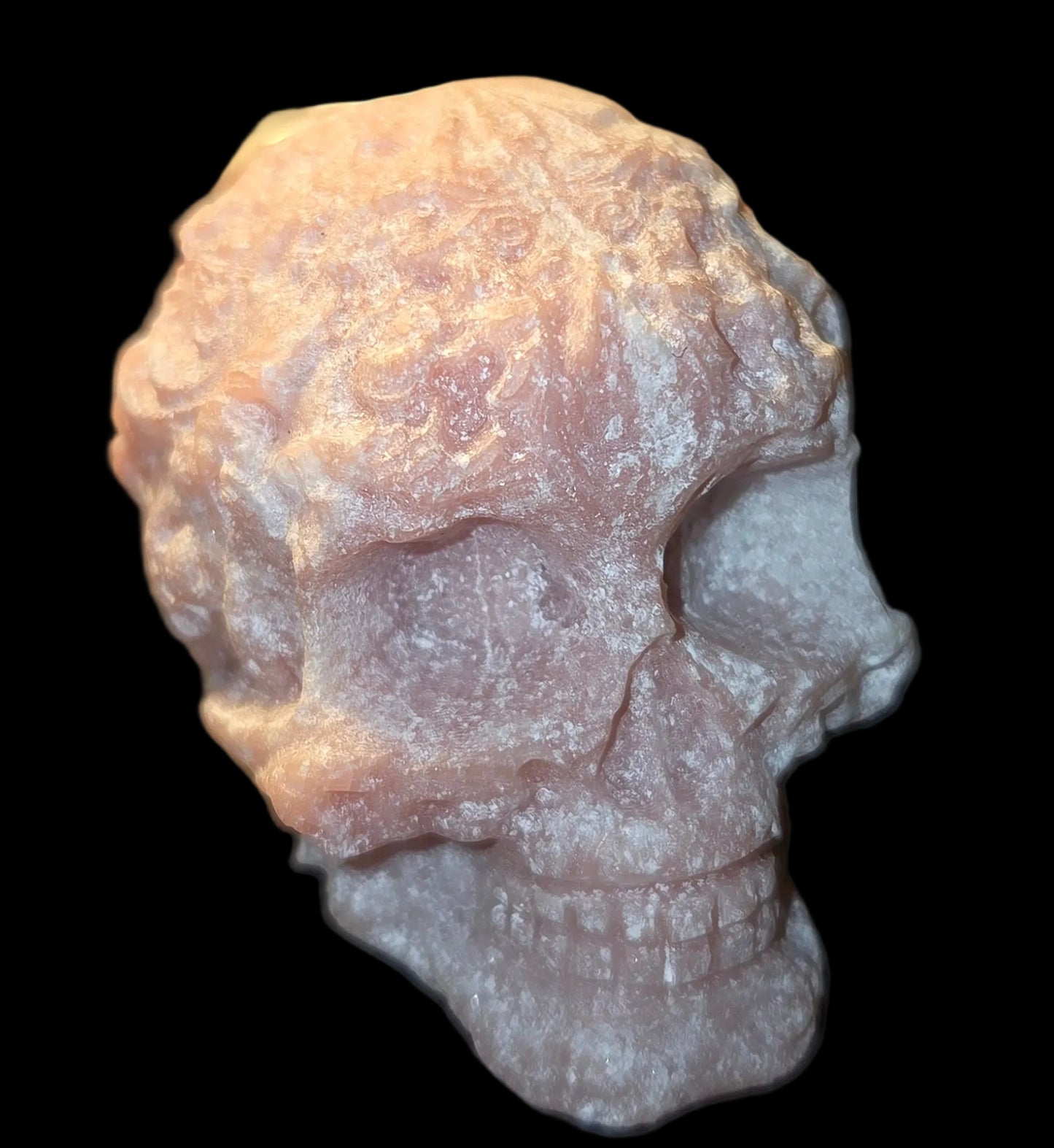 Pink opal skull