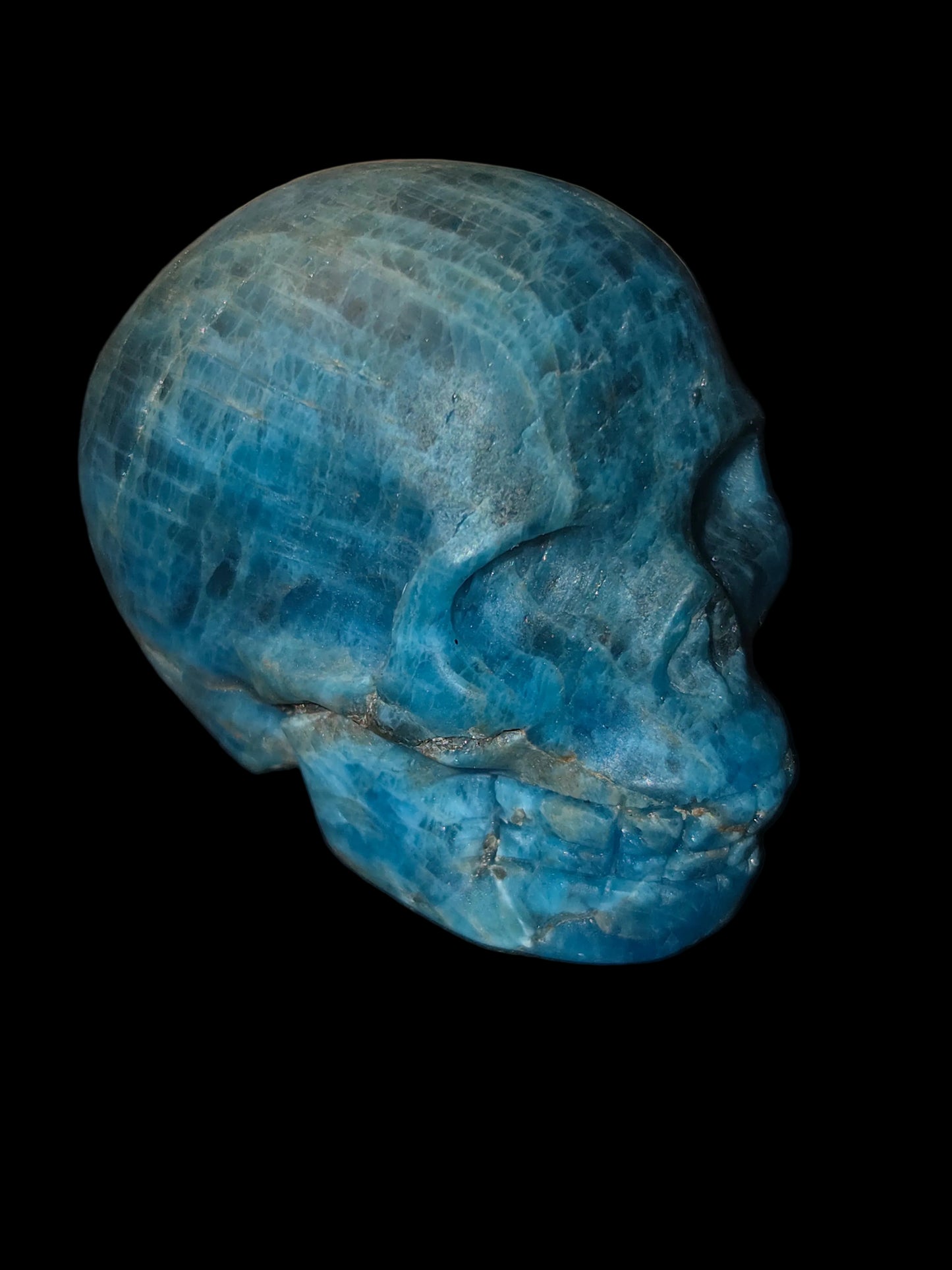 Blue apatite skull
