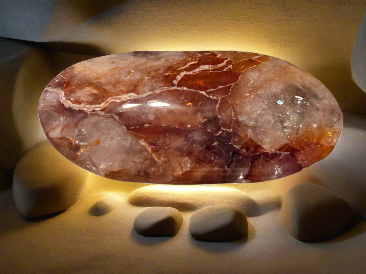 Fire Quartz Palm stone