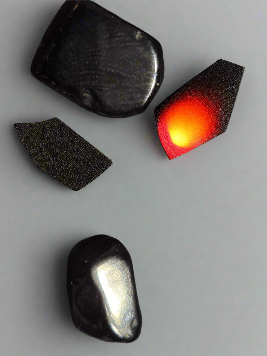 Earring post Obsidian