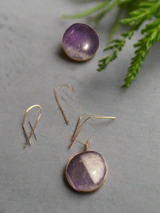 Earring post dream amethyst