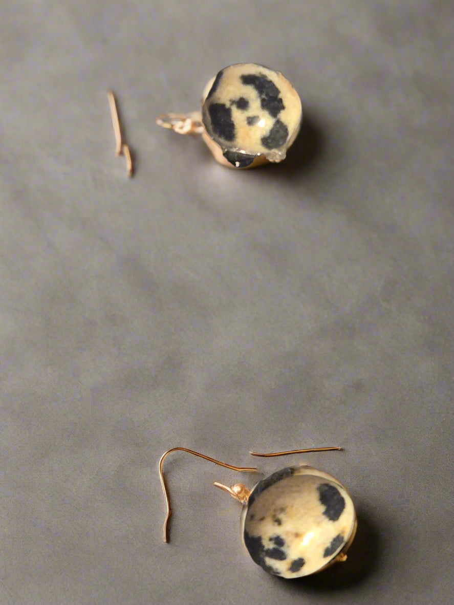 Earring post Dalmatian Jasper