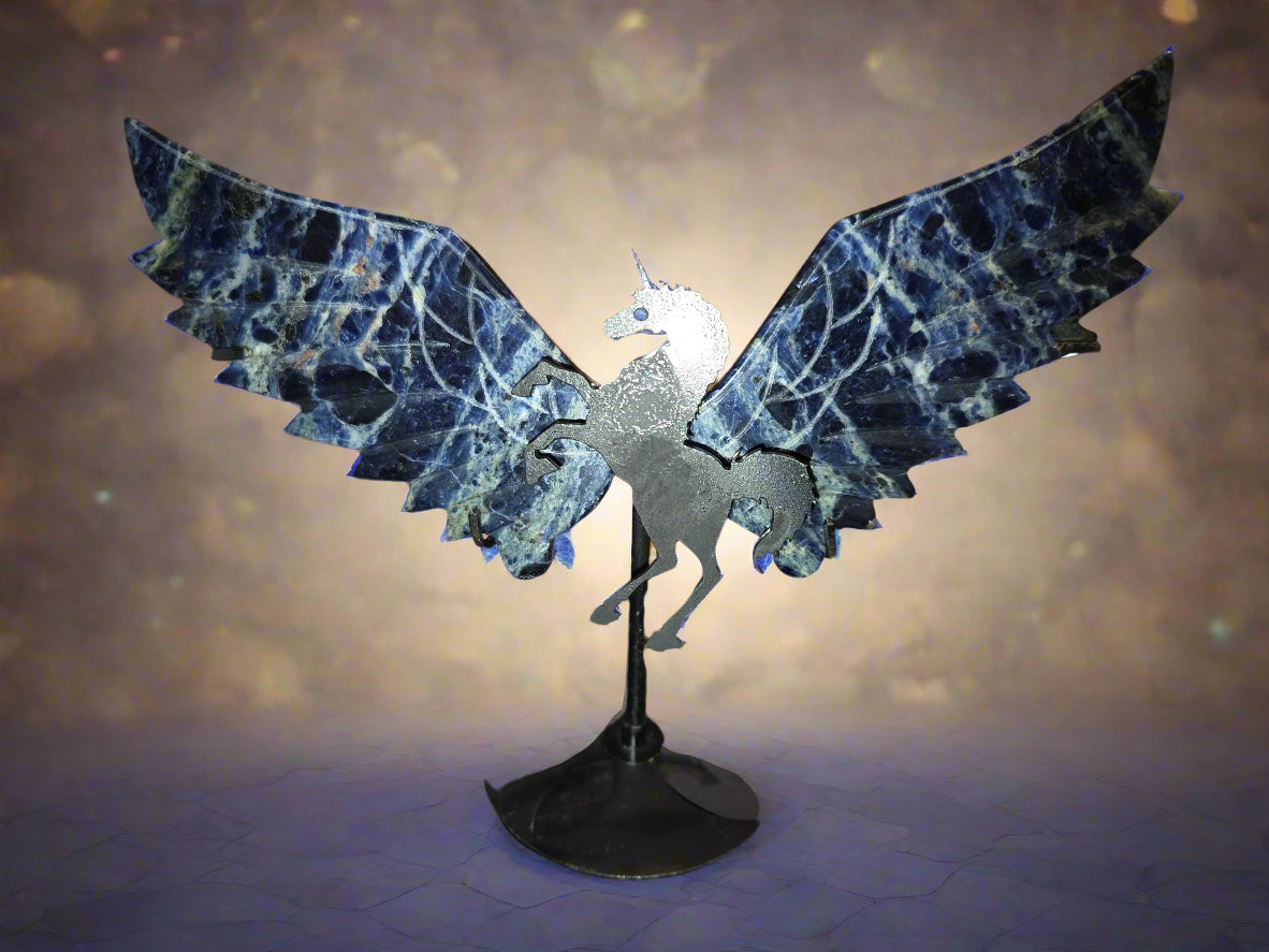 Sodalite unicorn wings