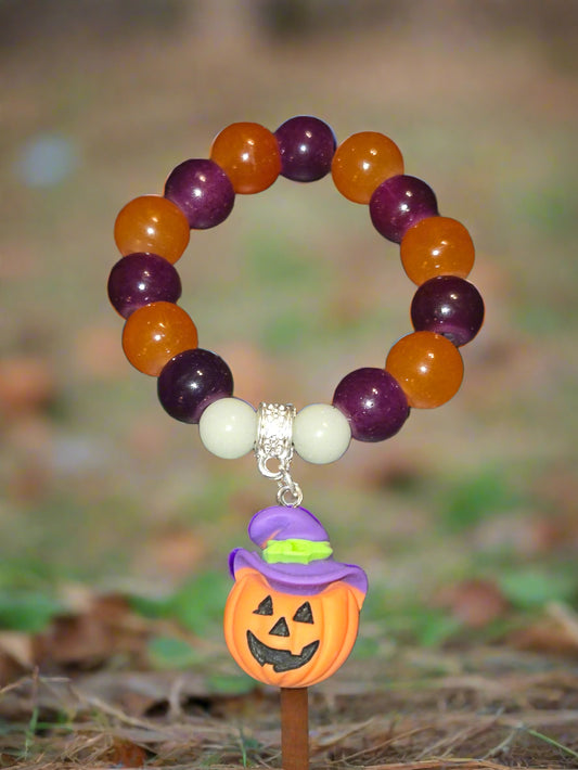 Halloween kids bracelet witch pumpkin