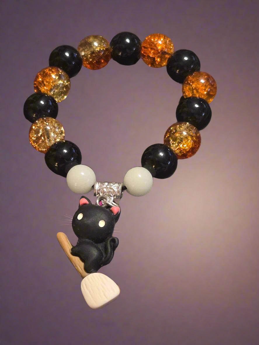 Halloween kids bracelet black cat