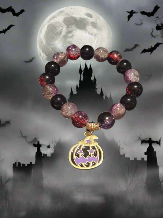 Halloween adult bracelet black pumpkin