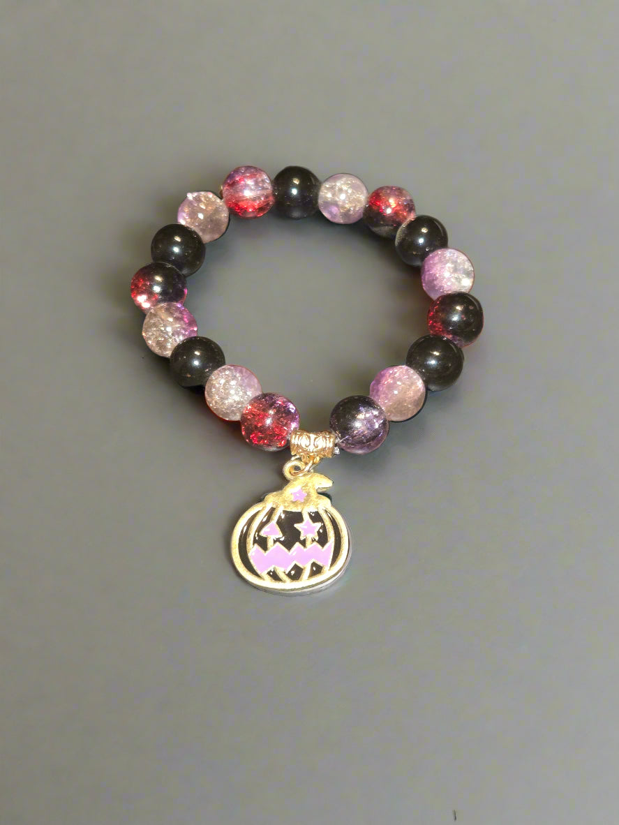 Halloween adult bracelet black pumpkin