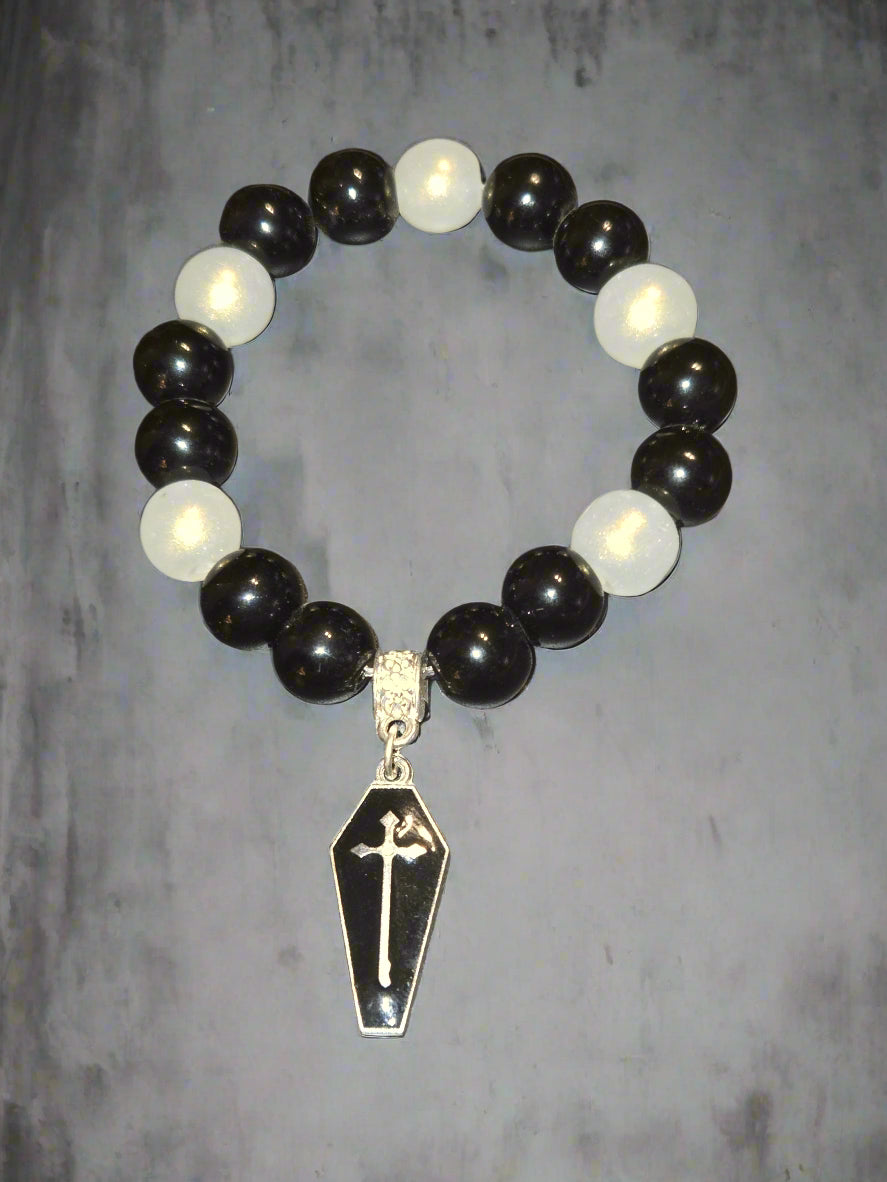 Halloween adult bracelet black coffin