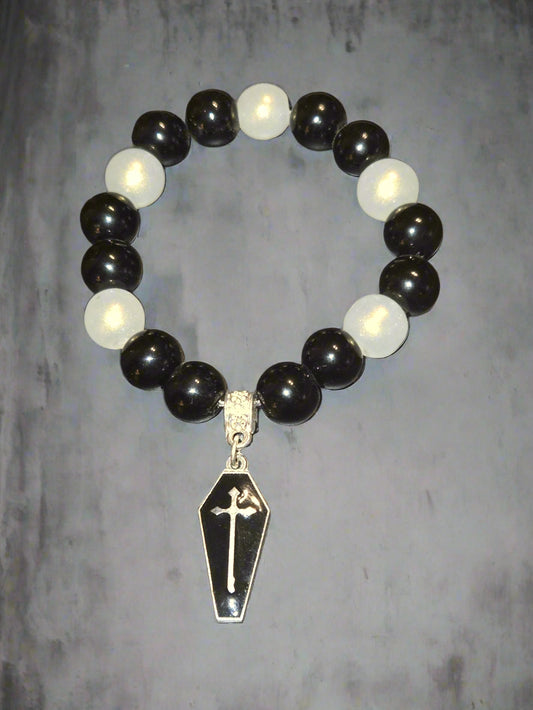 Halloween adult bracelet black coffin