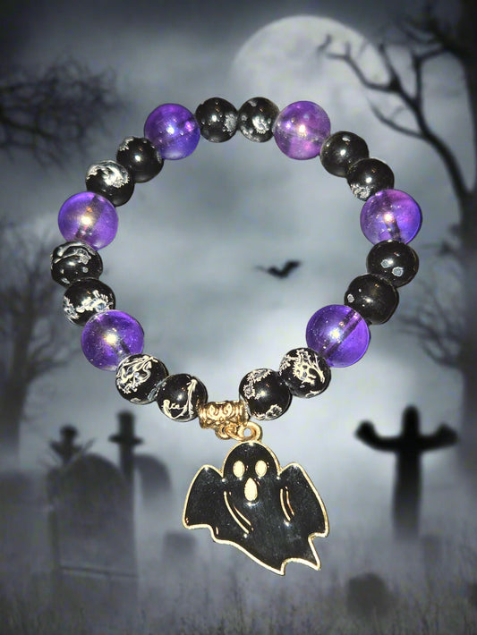Halloween adult bracelet black ghost