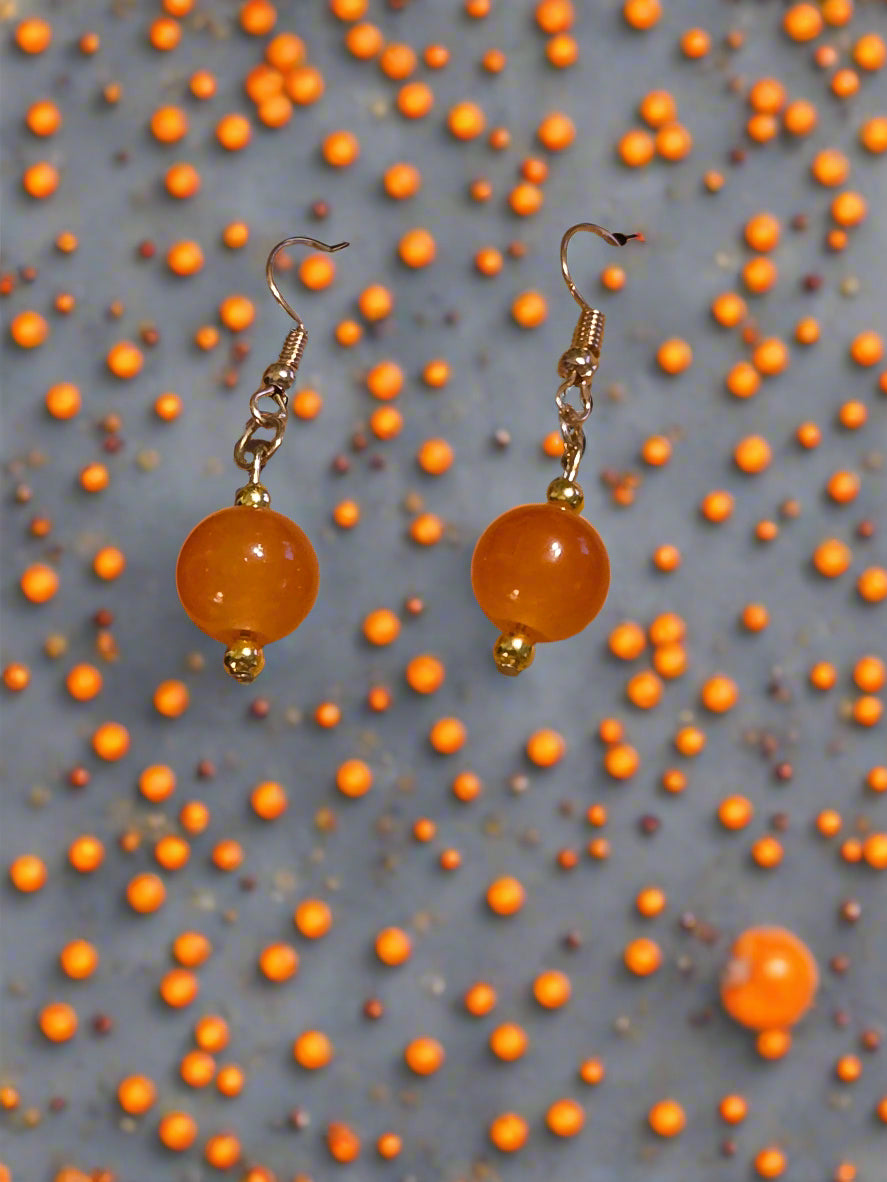 Halloween earring orange bead