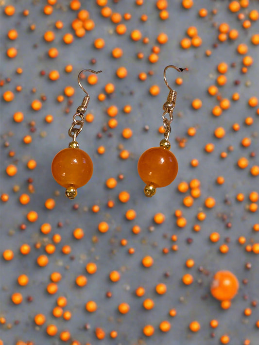 Halloween earring orange bead