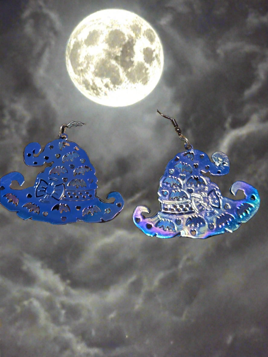 Halloween earring metal witch hat