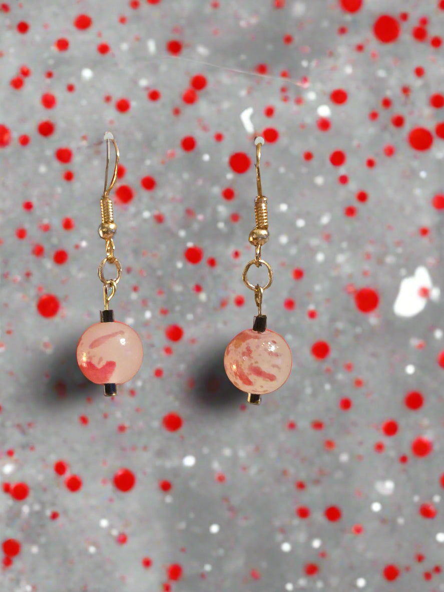 Halloween earring red splatter bead