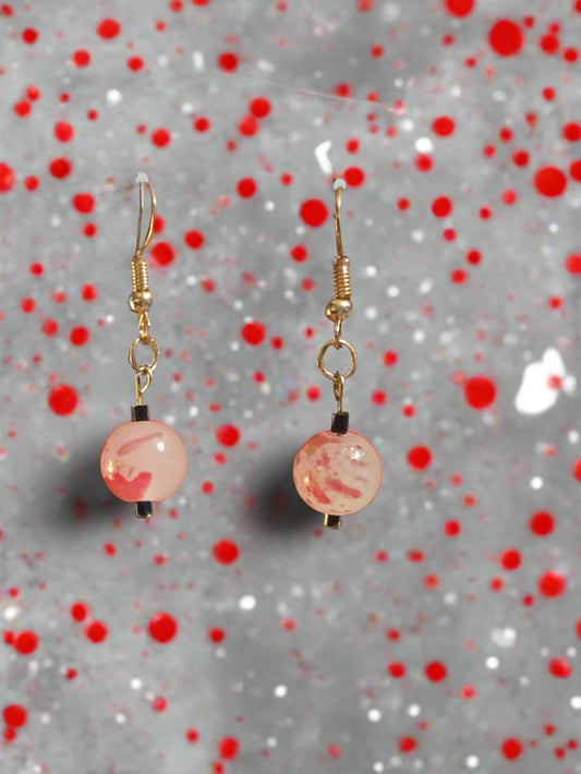 Halloween earring red splatter bead