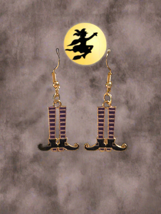 Halloween earring witch is legs