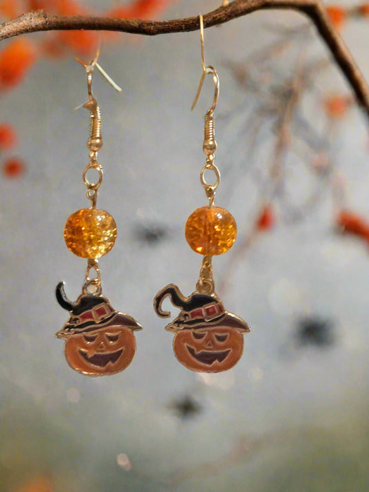 Halloween earring pumpkin witch