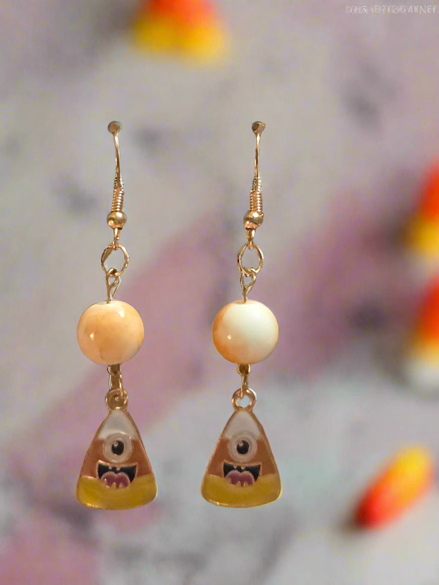 Halloween earring monster candy corn