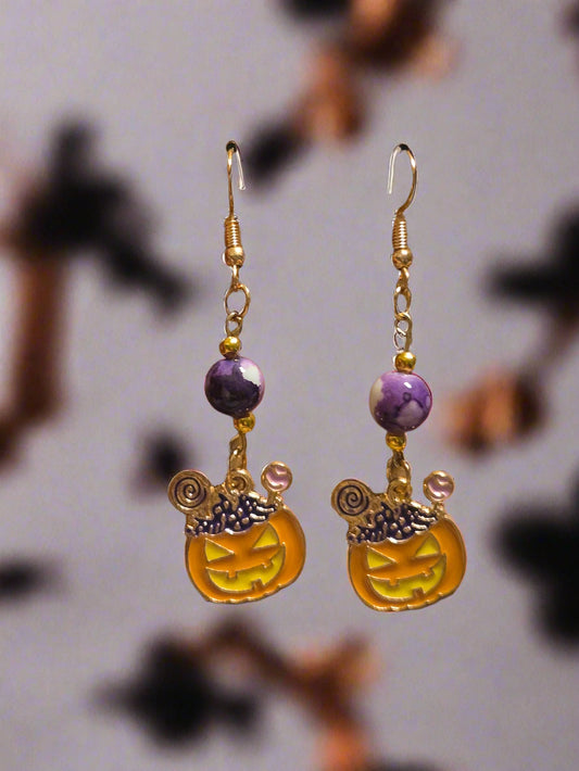 Halloween earring candy pumpkin