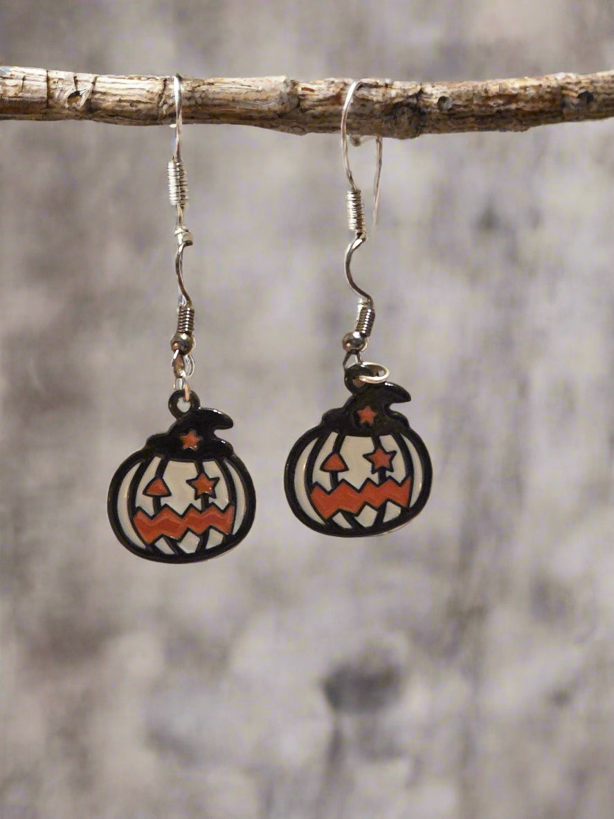 Halloween earring white pumpkin