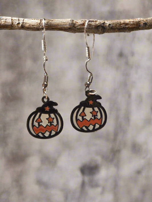 Halloween earring white pumpkin
