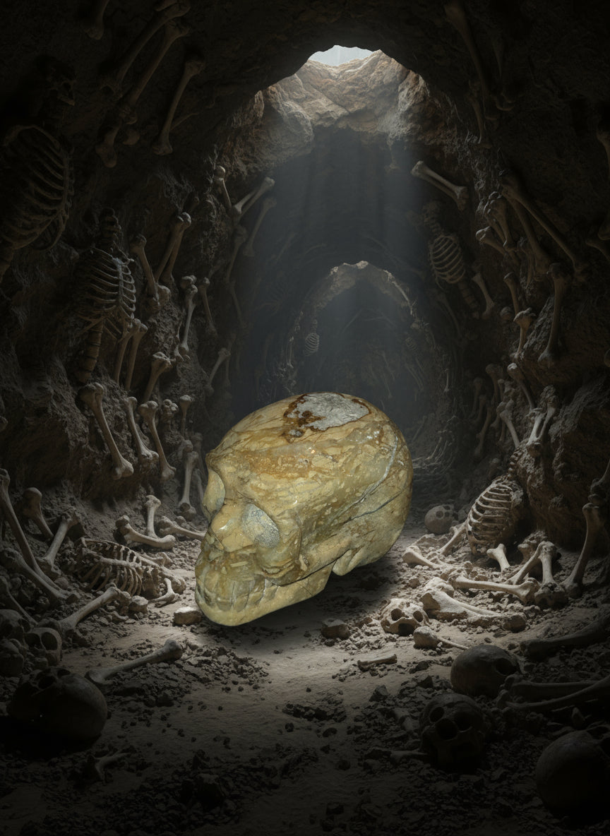 Petrified wood skull