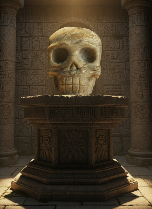 Petrified wood skull