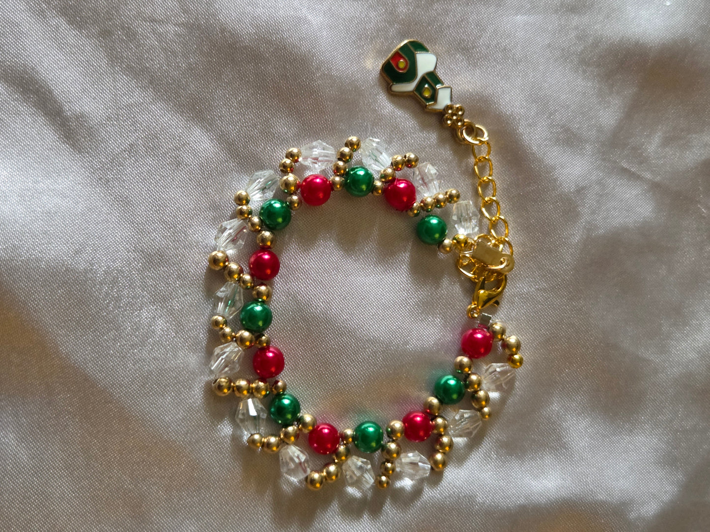 Christmas bracelet with schoolhouse charm