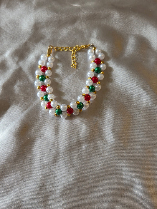 Christmas bracelet pearls
