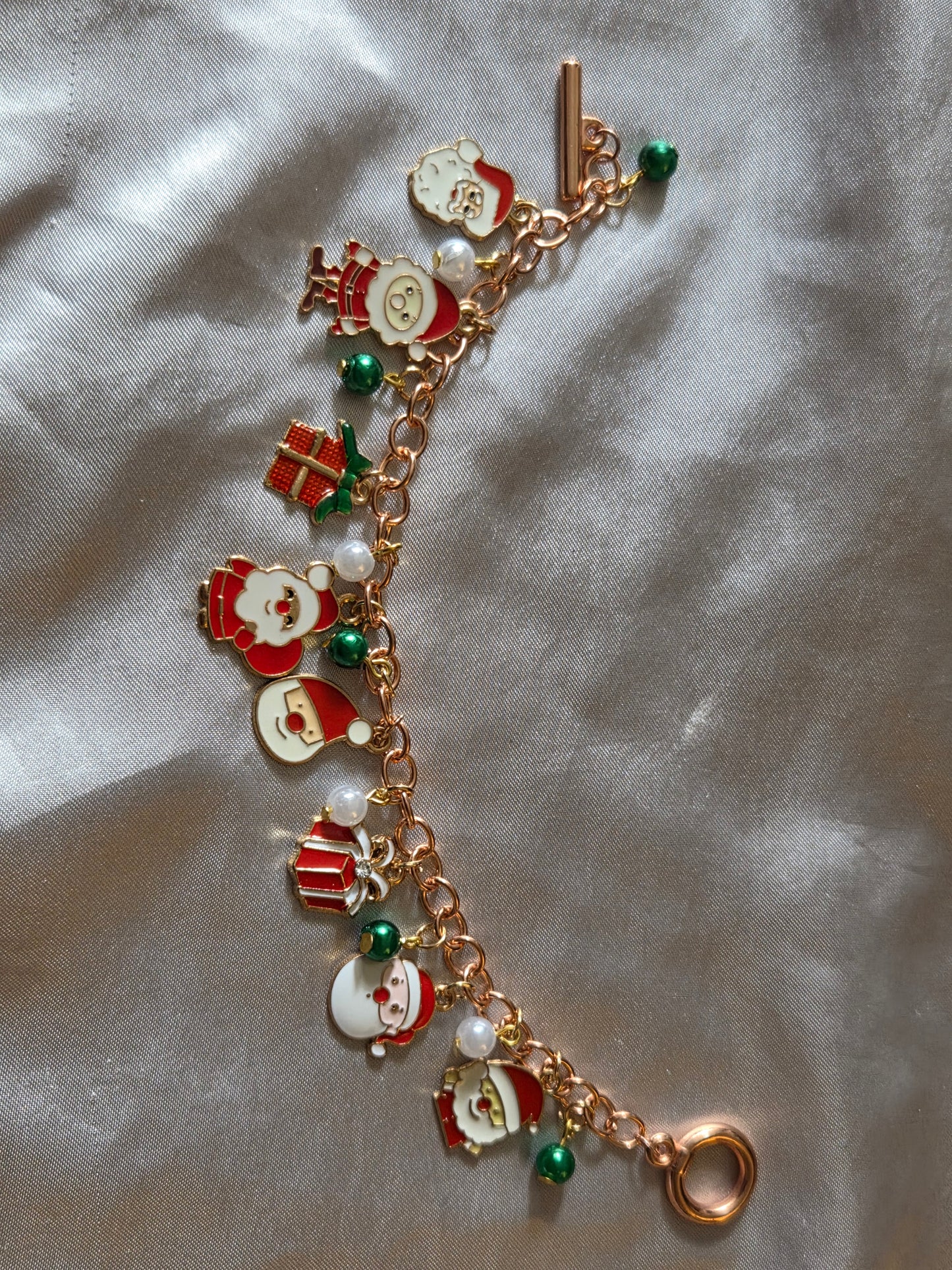 Christmas charm bracelet rose gold