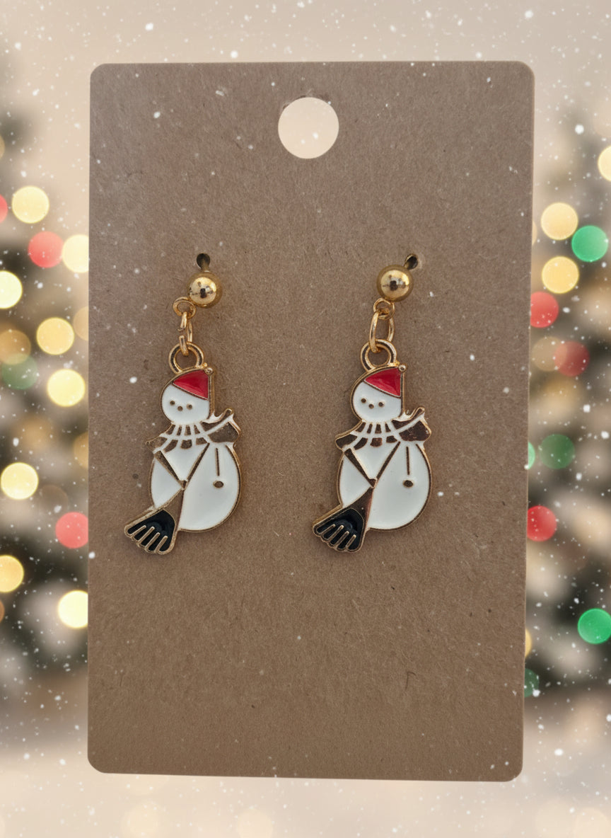 Christmas earrings snowman