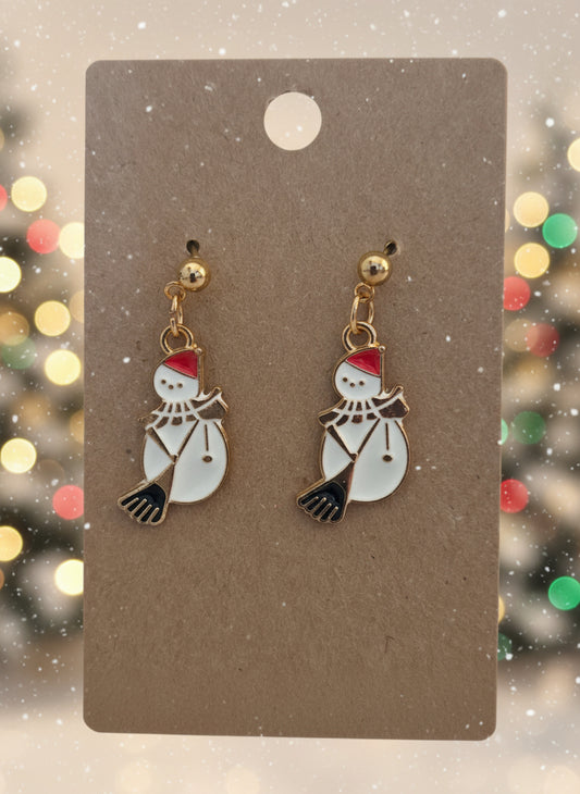 Christmas earrings snowman