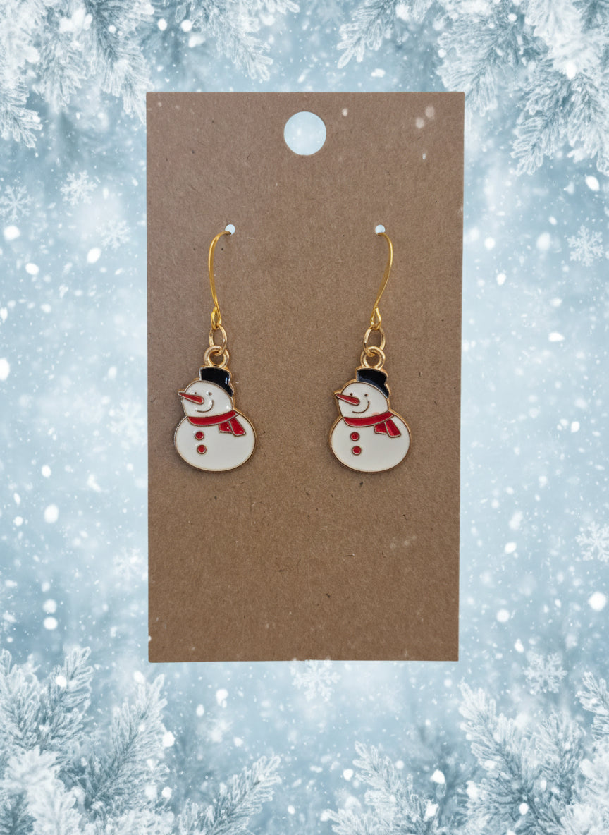 Christmas Earrings Snowman