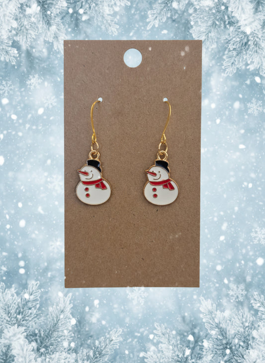 Christmas Earrings Snowman