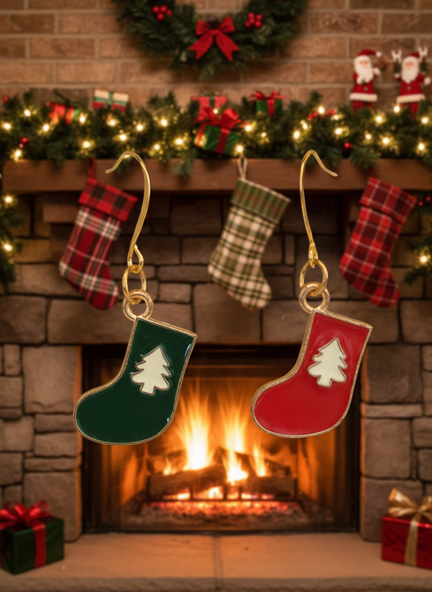 Christmas Earrings Stockings