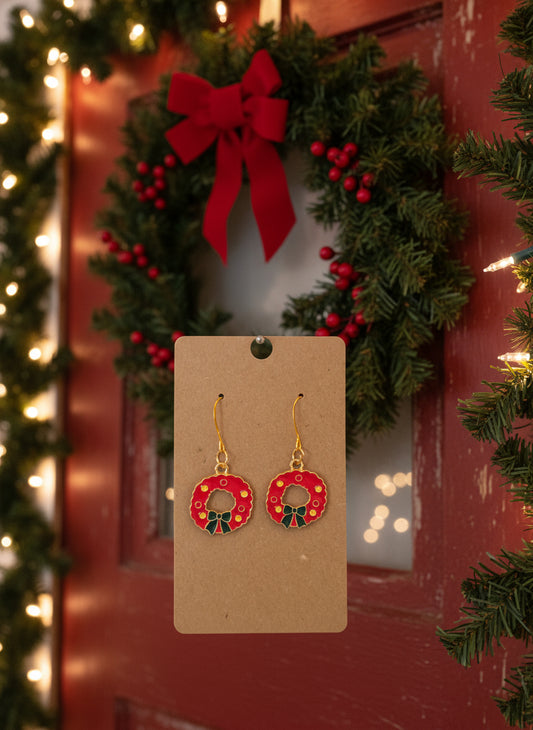 Christmas Earrings Wreaths