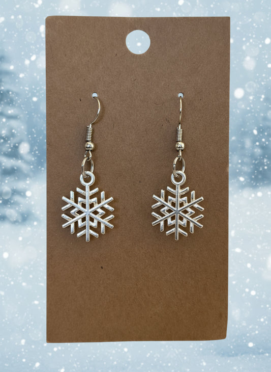 Winter earrings snowflakes