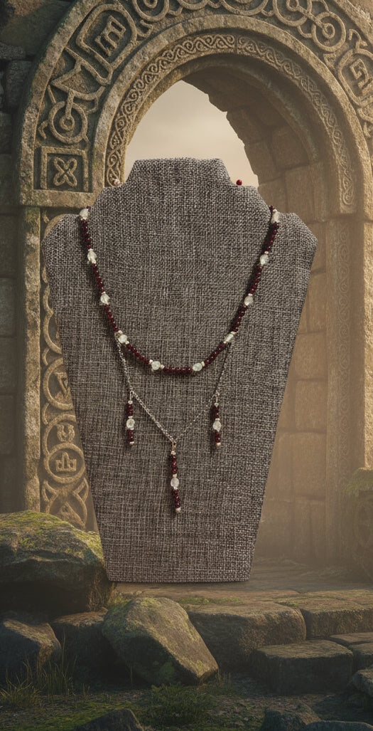 Full set Garnet and Opalite
