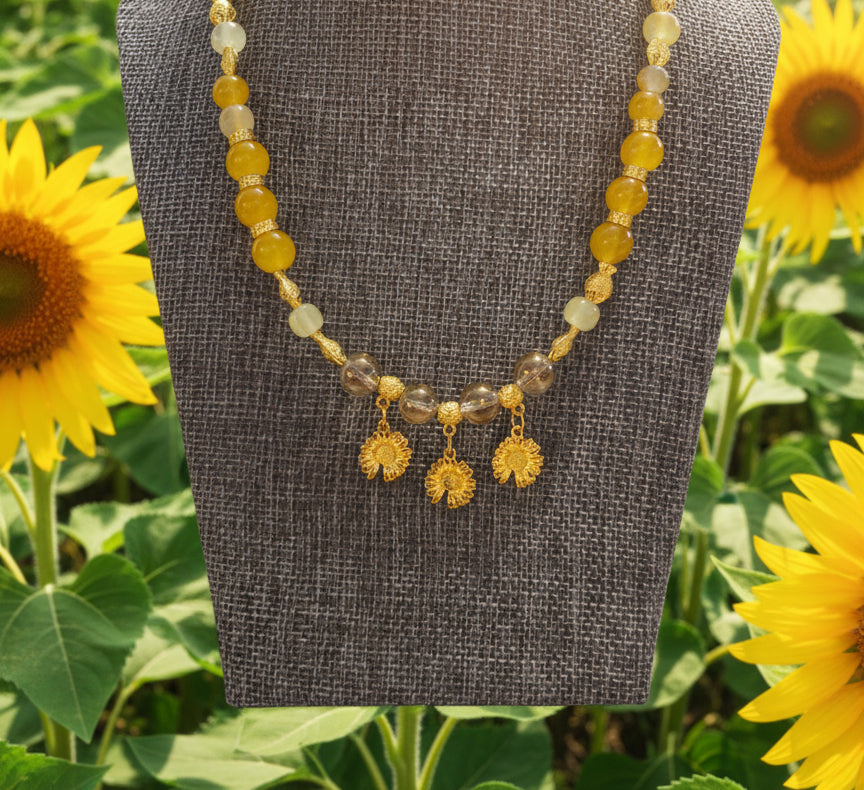 Necklace tri sunflower